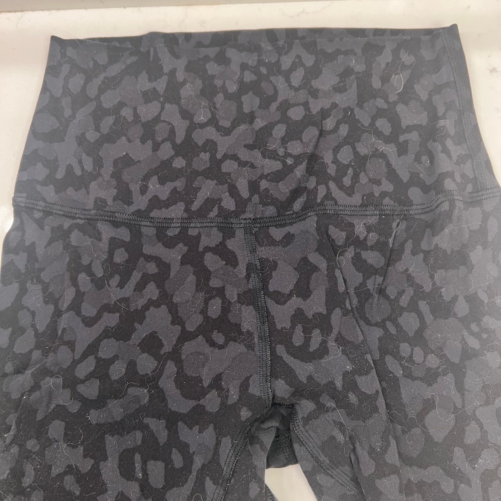 lululemon athletica Black and Gray Leopard Leggings